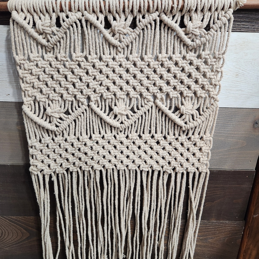Handcrafted Cream Macrame Wall Hanging